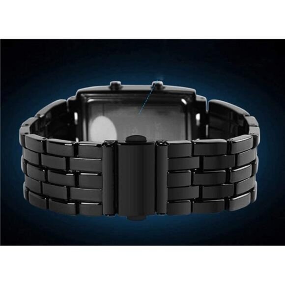 Mens Binary Sports Watch Digital LED Matrix Waterproof Outdoor Casual - Picture 4 of 6